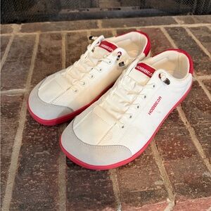 Hobibear Women's White and Red Sneakers